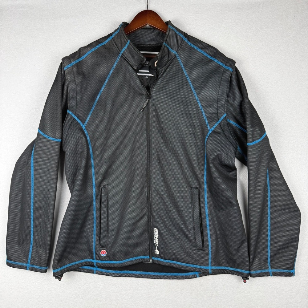 Freeze-Out Thermal Protection Jacket Womens XL Black Zip Off Sleeves Biker